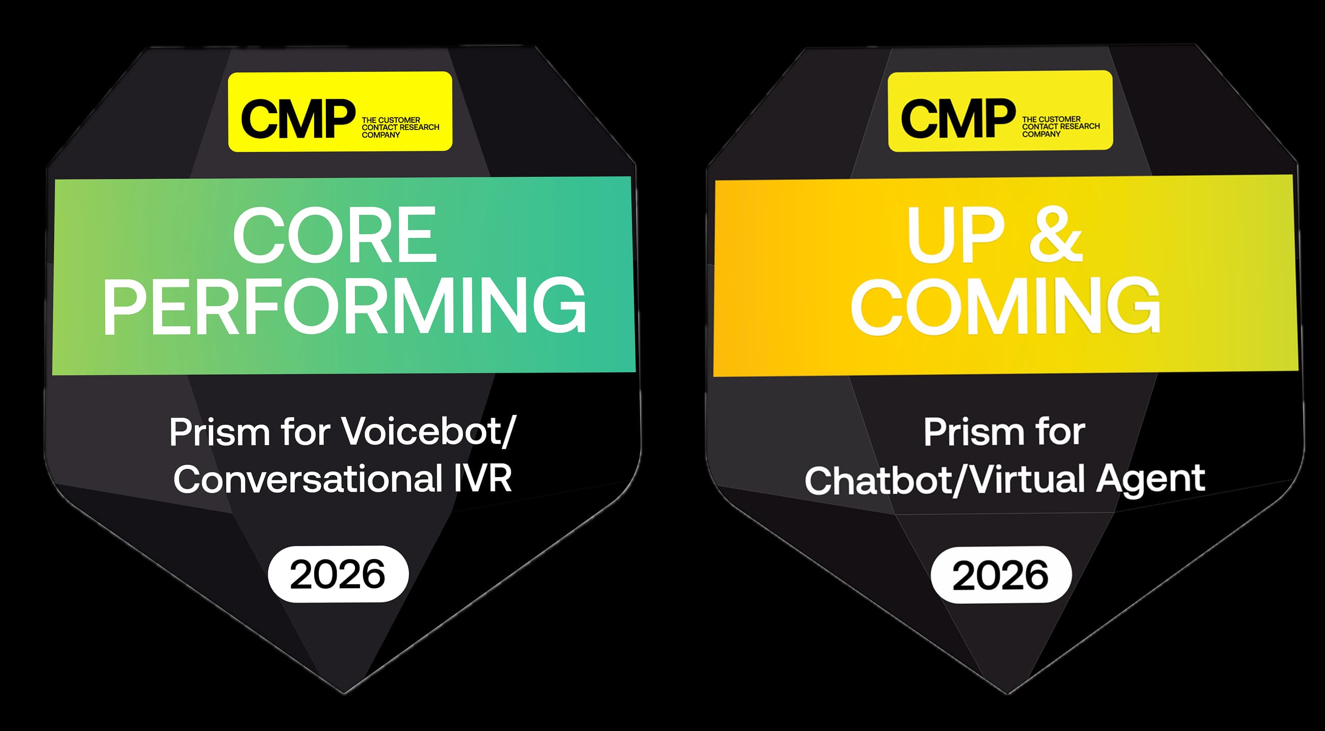 CMP Prism 2026 - Core Performing for Voicebot/Conversational IVR and Up & Coming for Chatbot/Virtual Agent